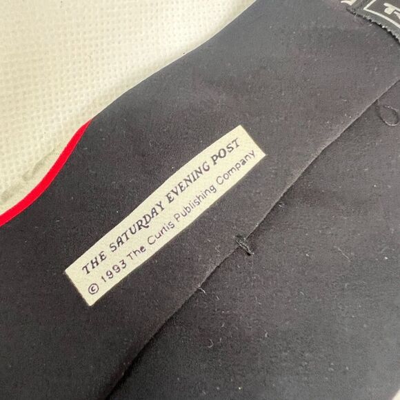 1993 Norman Rockwell The Saturday Evening Post Silk Navy Blue Santa Tie - Picture 5 of 5